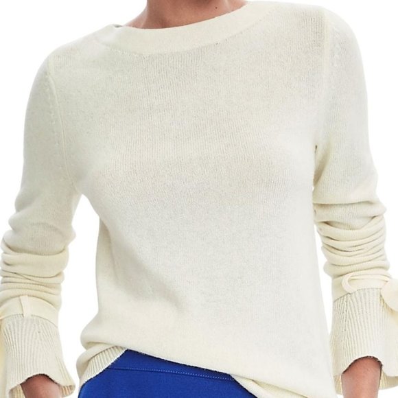 NWT-M,L-Banana Republic Sweater Ruffle Sleev (Fine Italian Yarn by Filipucci)